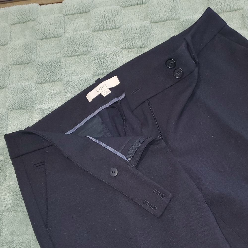 LOFT Midnight Black Buttoned Pants
